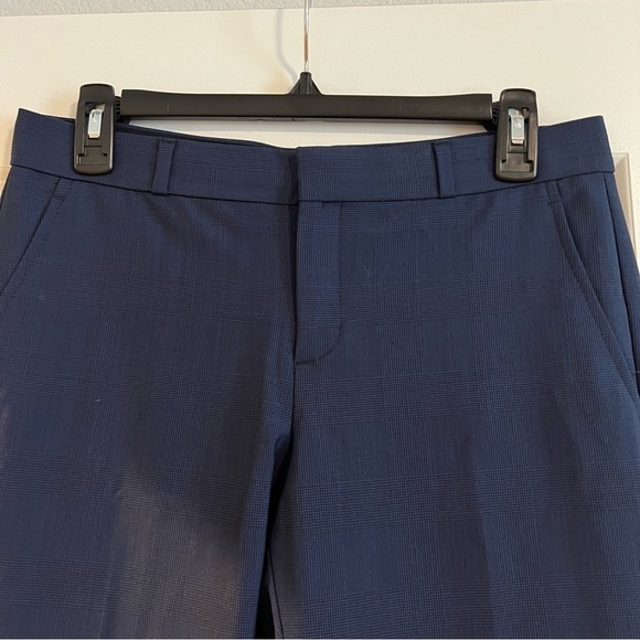 BANANA REPUBLIC INDIGO PLAID RYAN STRAIGHT ANKLE PANTS - Picture 3 of 5